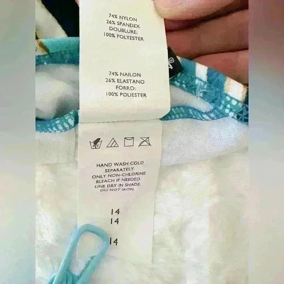 Jantzen Wildlife Ring Straps High Neck Zebra Print One Piece Swimsuit Size 14 - Picture 9 of 10